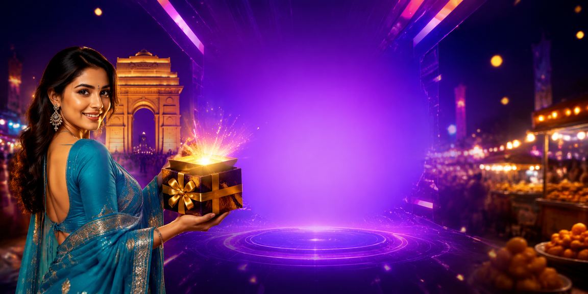 Indian woman registering at casino betting site near India Gate Delhi